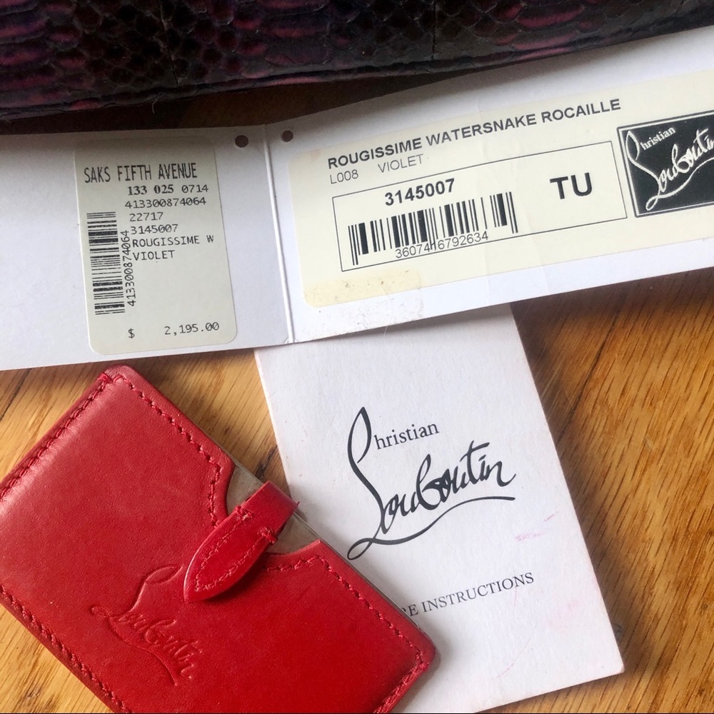 Louboutin snakeskin clutch purse - Picture 3 of 6